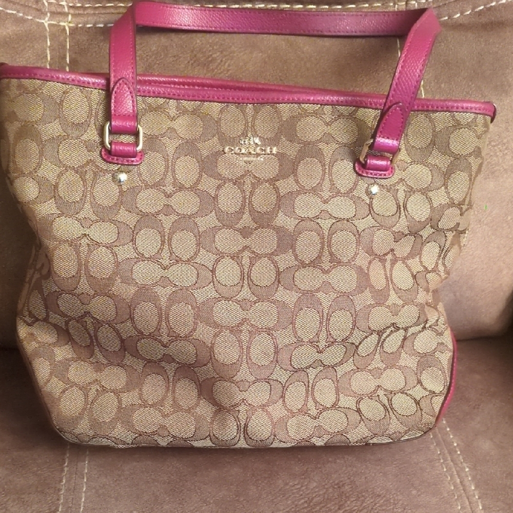 Coach Brown and Pink Women's Bag
